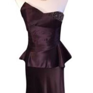 Shelli Segal beaded top Peplum full length gown